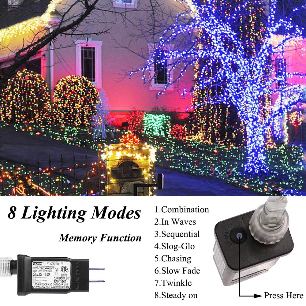 Vicila LED String Light, Twinkling Waterproof Fairy Light, 173.9ft, Blue, Model CTSL-001, Perfect for Hanukkah, Christmas, and Parties