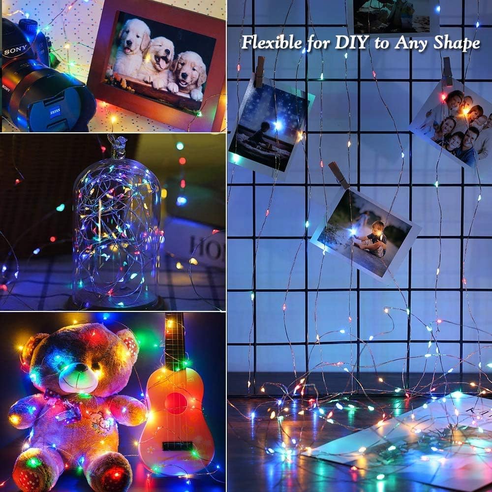 Joomer Solar Fairy Lights, 104FT, 320LED, Waterproof, 8 Lighting Modes, Model SSM0080-S-2V, Multicolor