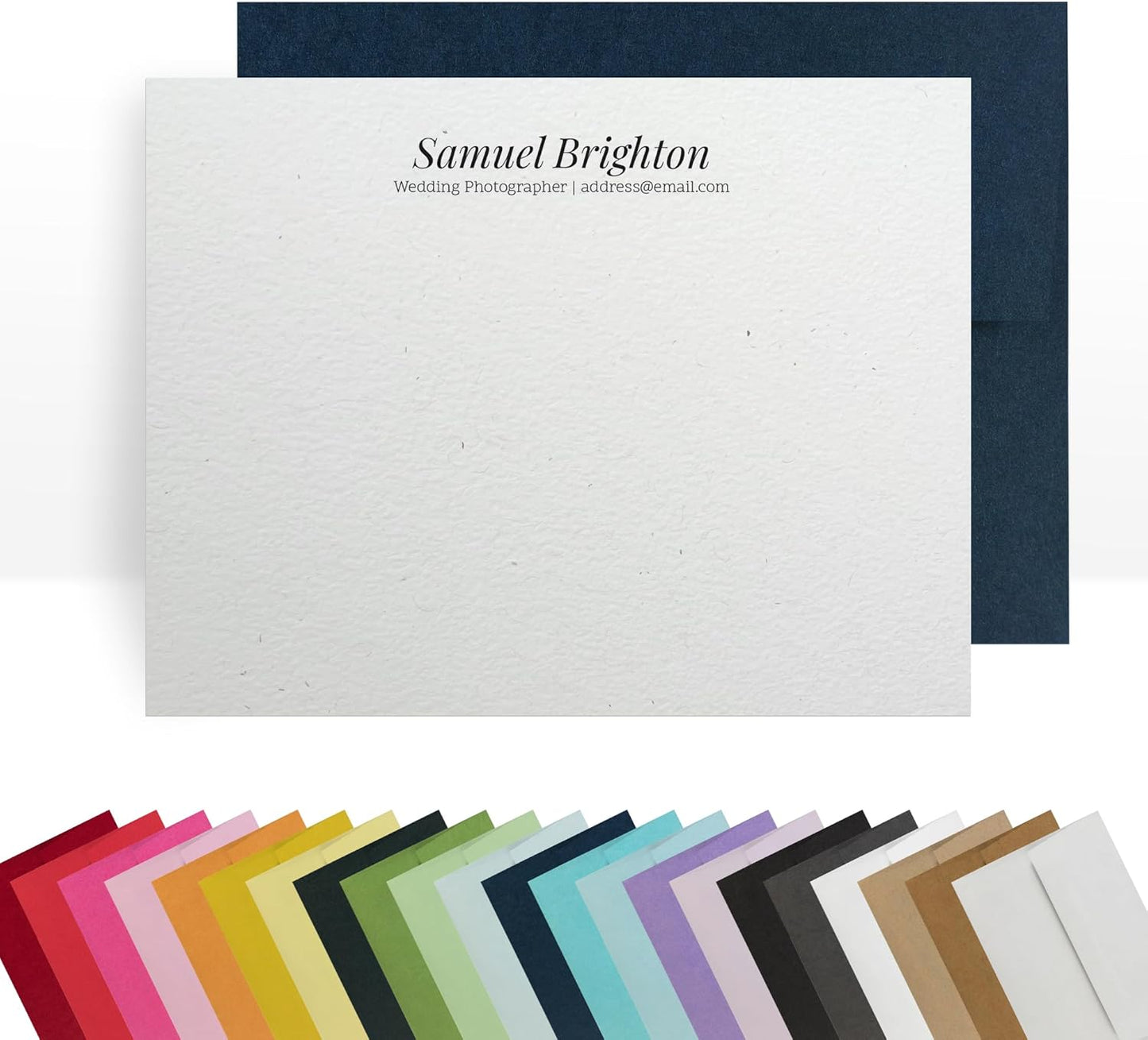 Personalized Note Cards – Custom Flat Stationery Set with Name – Personalized Thank You Cards – Elegant Personalized Stationery for Women (Samuel Brighton)