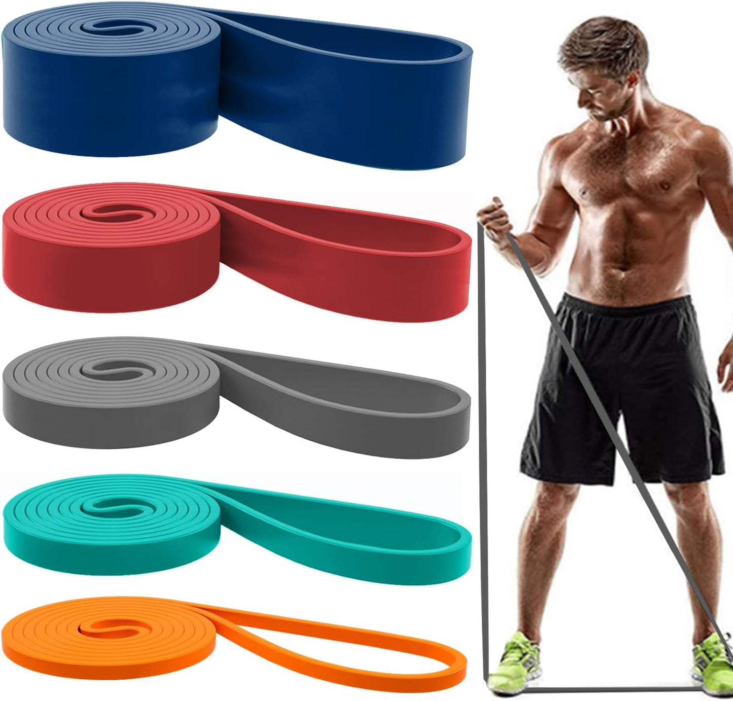 Resistance Bands, Pull Up Assist Bands - Workout Bands, Eexercise Bands for Working Out, Fitness, Training, Physical Therapy for Men Women