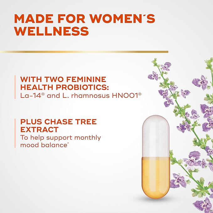 Align Probiotic, Women's Dual Action, Probiotics for Women, Multi-Strain Probiotic with Chaste Tree, Supports Feminine Health*, Relieves Occasional Bloating, Gas, Abdominal Discomfort*, 42 Capsules