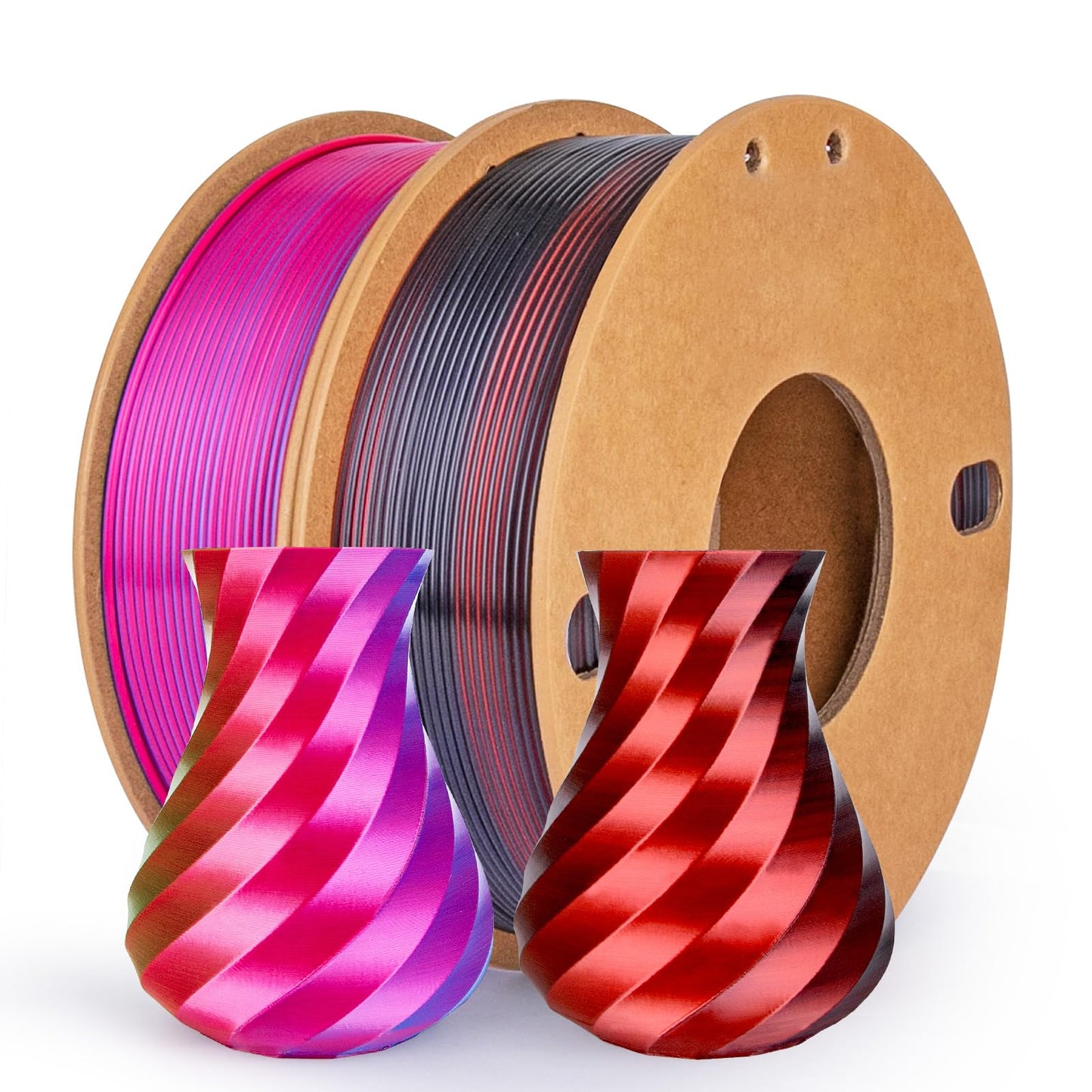 3Dgenius 3D Printer Filament Bundle Silk PLA Filament 1.75mm 3D Printing Filament Pack Silk PLA 3D Printer Filament Fit Most FDM