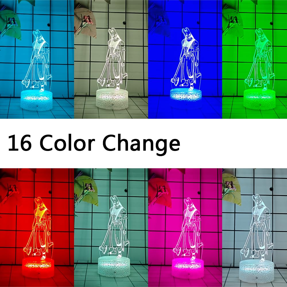 Mzcyfuy 3D Night Light USB Desk Lamp, Multicolor, 16 Color Changing, Remote Control, Model ZRKJ01, Gift for Kids (Huntress)