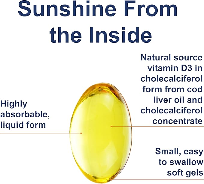 Carlson - Solar D Gems, Vitamin D3 and Omega-3 Supplement, 4000 IU (100 mcg) D3, 115 mg Omega-3 EPA and DHA, Vitamin D Fish Oil Capsule, Bone & Immune Health, Vitamin D Supplement, Lemon, 120 Softgels