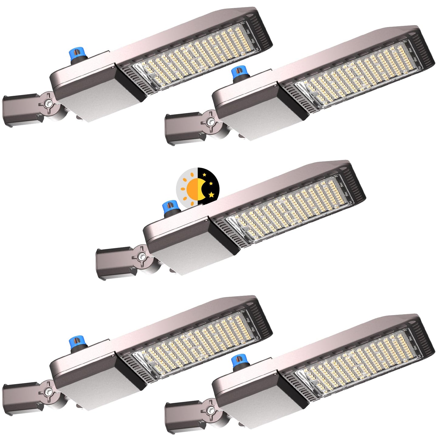 5Pack 240W Led Parking Lot Lighting 36000Lm (150Lm/W) 5000K Pole Lights Outdoor With Smart Dusk To Dawn Led Parking Lot Lights Outdoor Pole Mount For 30~50Ft-7Yrs Warranty