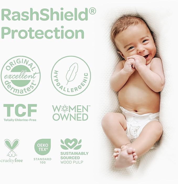 Parasol Clear+Dry Disposable Diapers and Clear+Pure Wipes Kit, RashShield Protection, Size 4 (20-32 lbs), Diaper Bundle of 162 Diapers & 240 Wipes