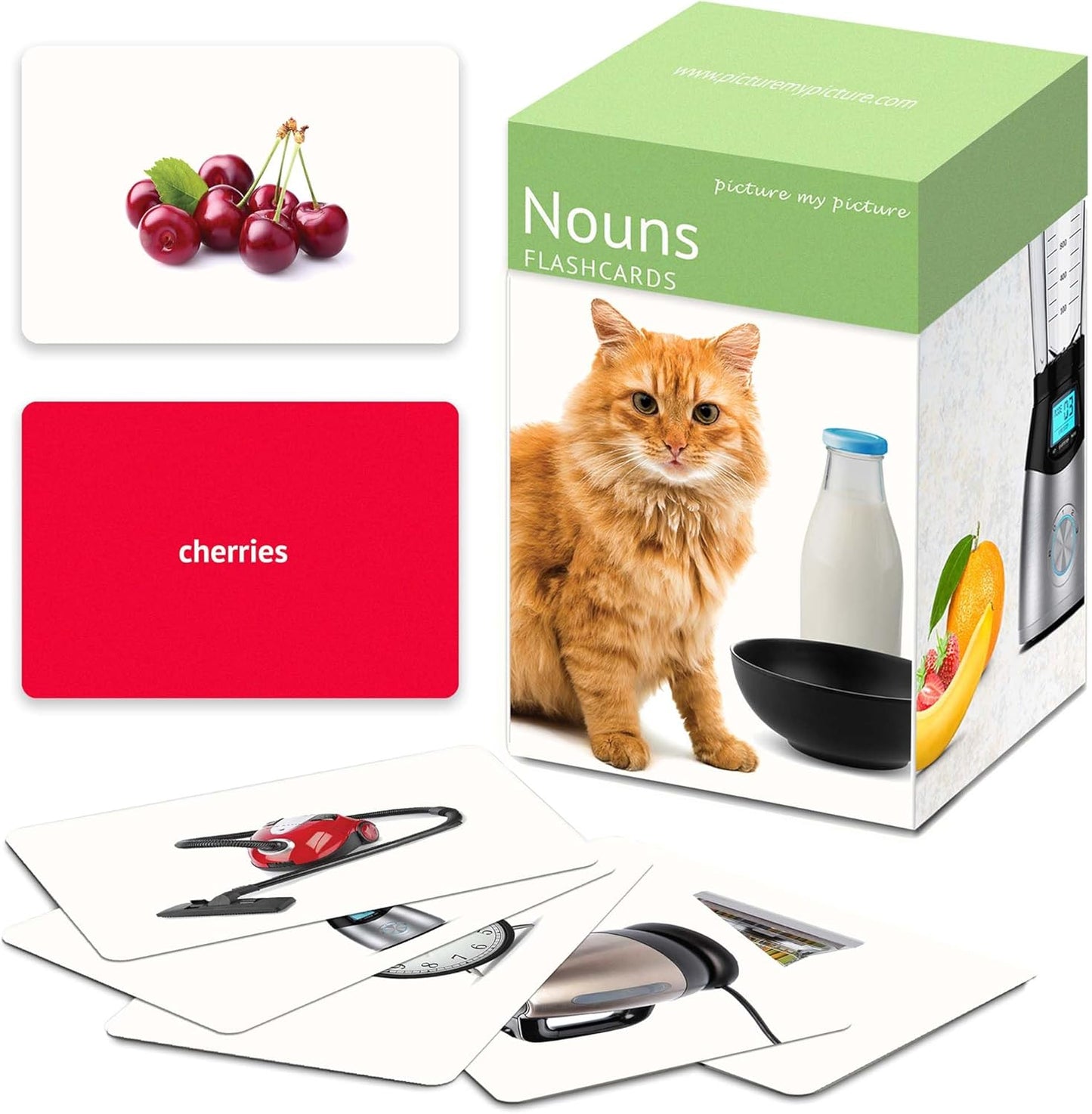 Picture My Picture Nouns Flash Card Set – Speech Therapy Tool for Vocabulary, Communication & Thinking, Scratch-Resistant with Activity Guide, Suitable for Education, ESL & ABA – Set of 200