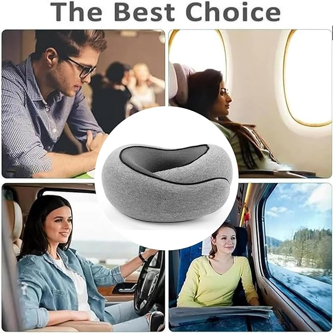 Travel Neck Pillows for Airplanes 2024 New Travel Pillow Neck Travel Pillow Memory Foam Airplane Pillow Soft Airplane Neck Pillow(Light Gray)