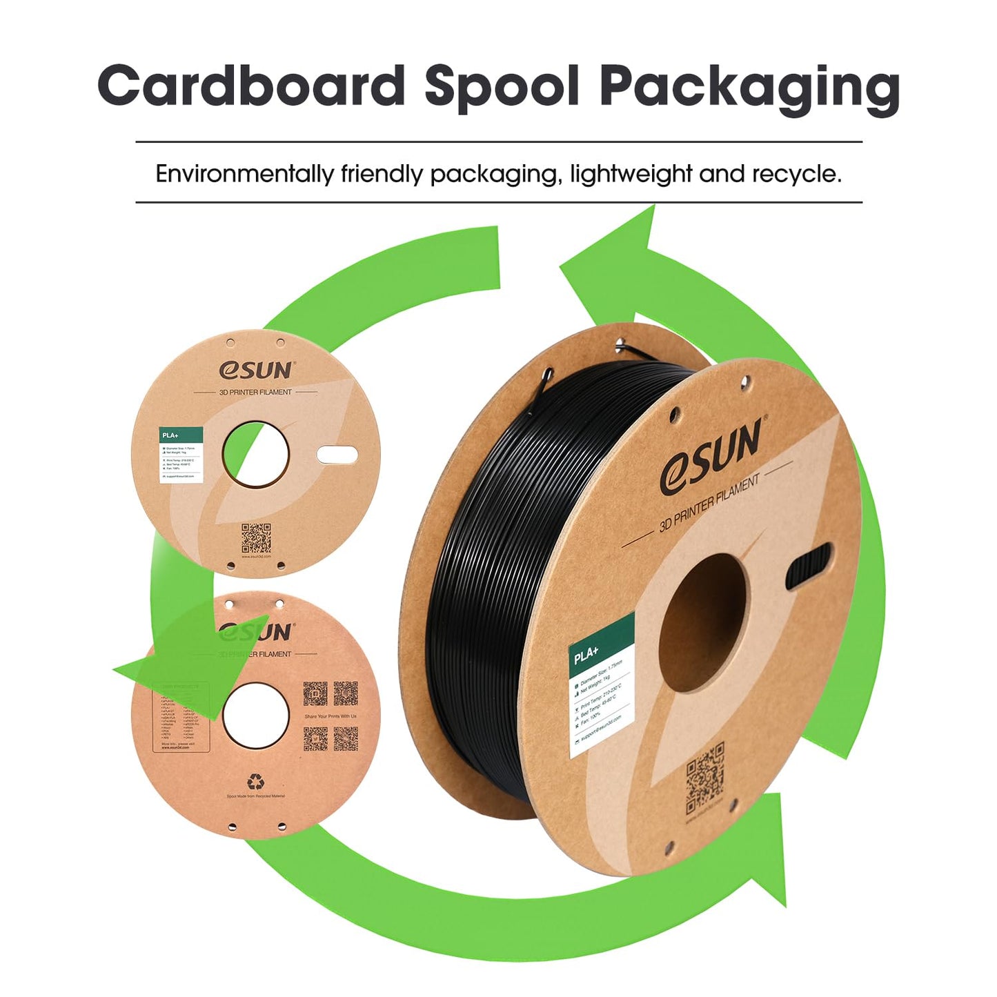 eSUN PLA+ Filament 1.75mm, 3D Printer Filament PLA Plus, Dimensional Accuracy +/- 0.03mm, 1KG per Spool, 2 Spools 3D Printing Filament, Bone White
