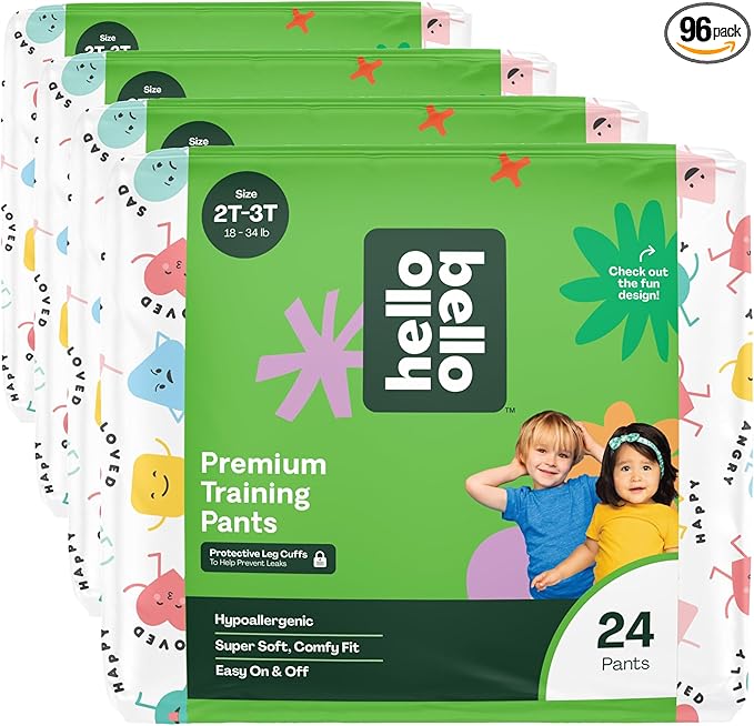 Hello Bello Training Pants, 2T-3T | All About Feelings | 24 Count, Pack of 4