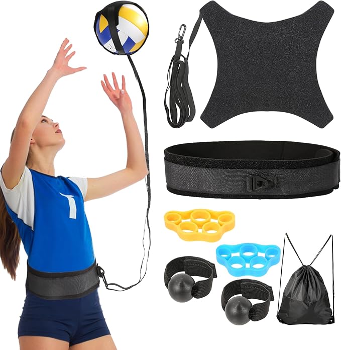 Davllin Volleyball Training Equipment Aid,Premium Volleyball Rebounder Trainer Kit,Solo Practice Trainer for Serving Setti...