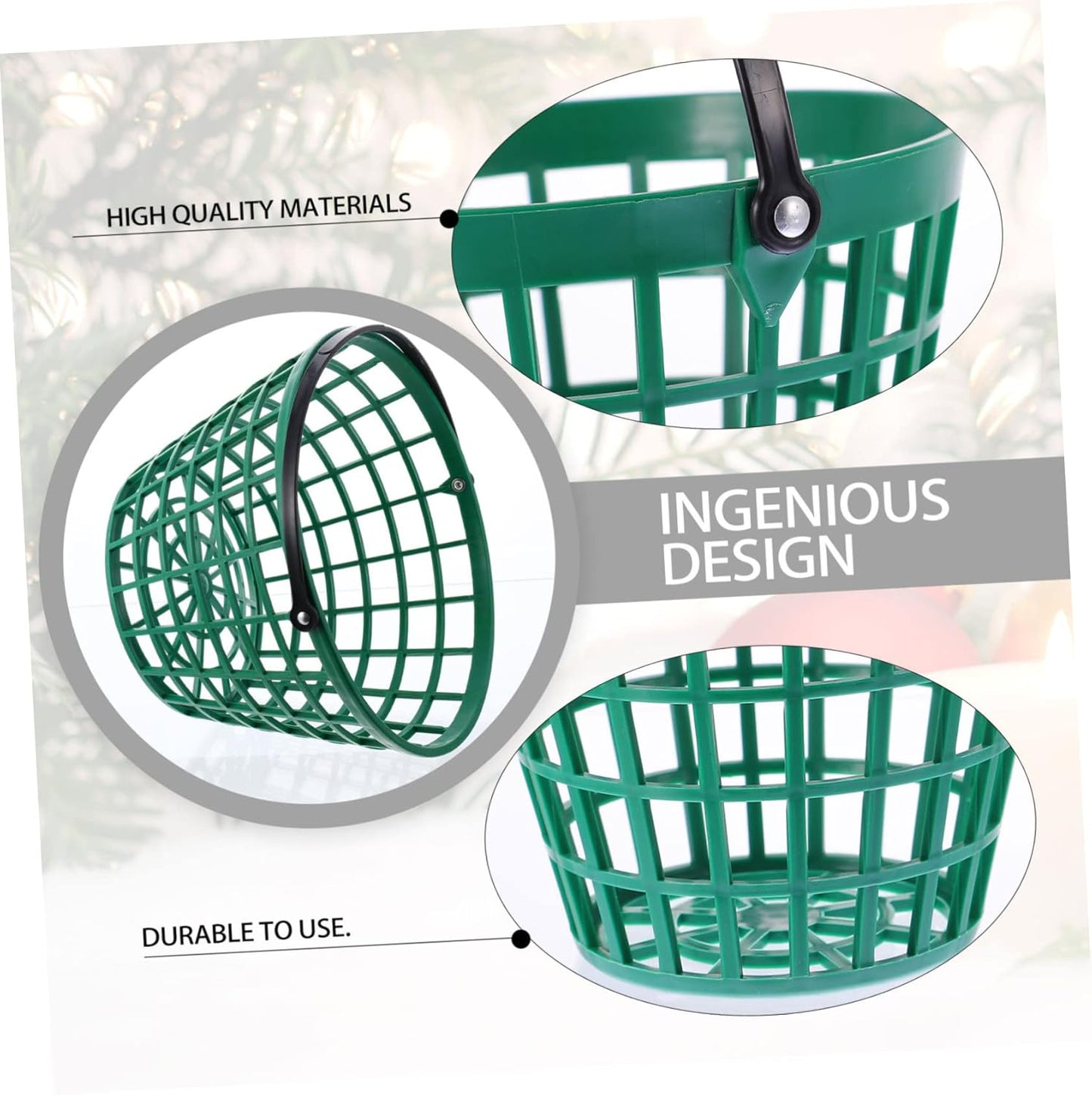 Garneck 1pc Golf Basket bucket with handle Golfball Container with Handle accessories gadgets for kids holder driving range baskets range buckets plastic large nylon child storage appendix