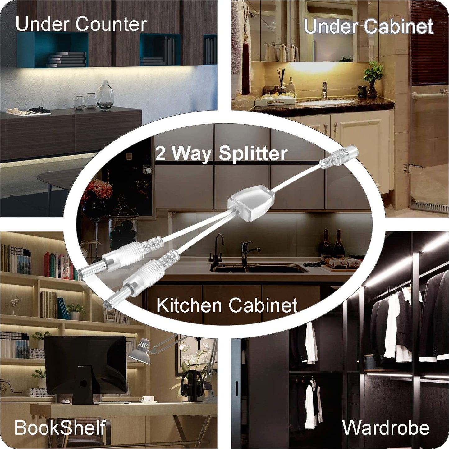 Ebd Under Counter Lights Touch Led Under Cabinet Lighting Built-In 18  Adjustable Cable  Splitter & 3 External Cable  9 Pcs 3000K Warm White 3150Lm Kitchen Under Cabinet Lights