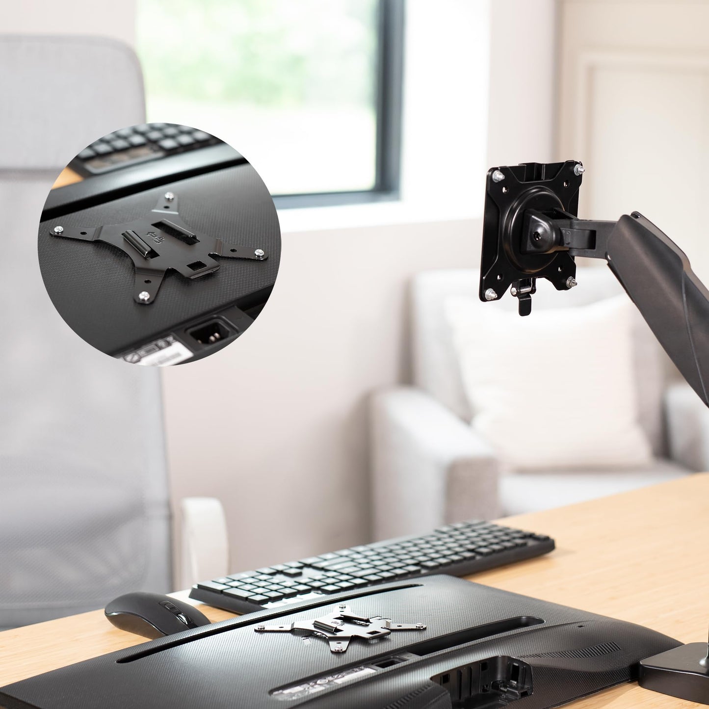 Vivo Adapter Vesa Mount Quick Release Bracket Kit, Stand Attachment And Wall Mount Removable Vesa Plate For Easy Lcd Monitor And