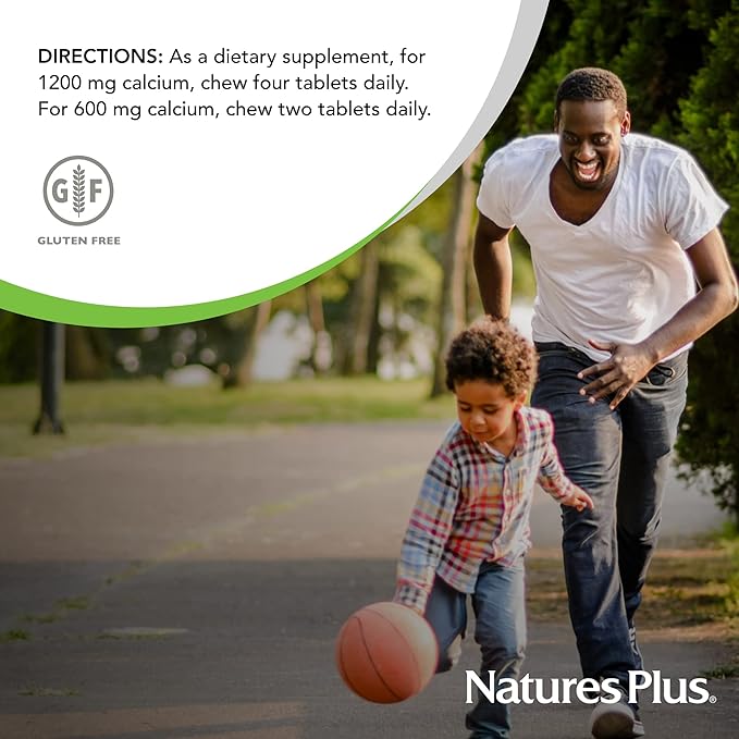 Natures Plus Chewable Cal/Mag/VIT D3 with Vitamin K2-60 Chewable Tablets - Vanilla Flavor - Bone Health Supplement with Calcium, Magnesium, Vitamin D3 and K2 - Gluten-Free - 30 Servings