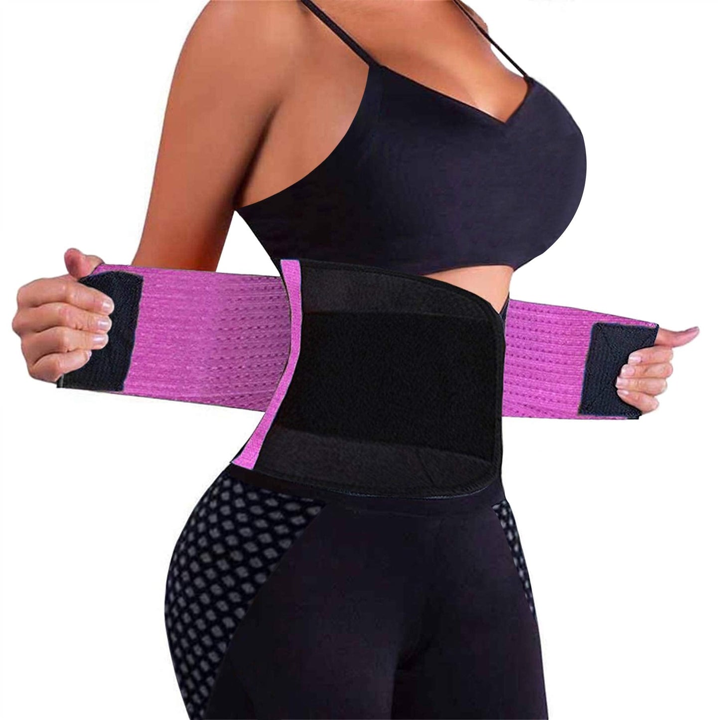 VENUZOR Waist Trainer Belt for Women - Waist Cincher Trimmer - Slimming Body Shaper Belt - Sport Girdle Belt (UP Graded)(Purple,X-Large)