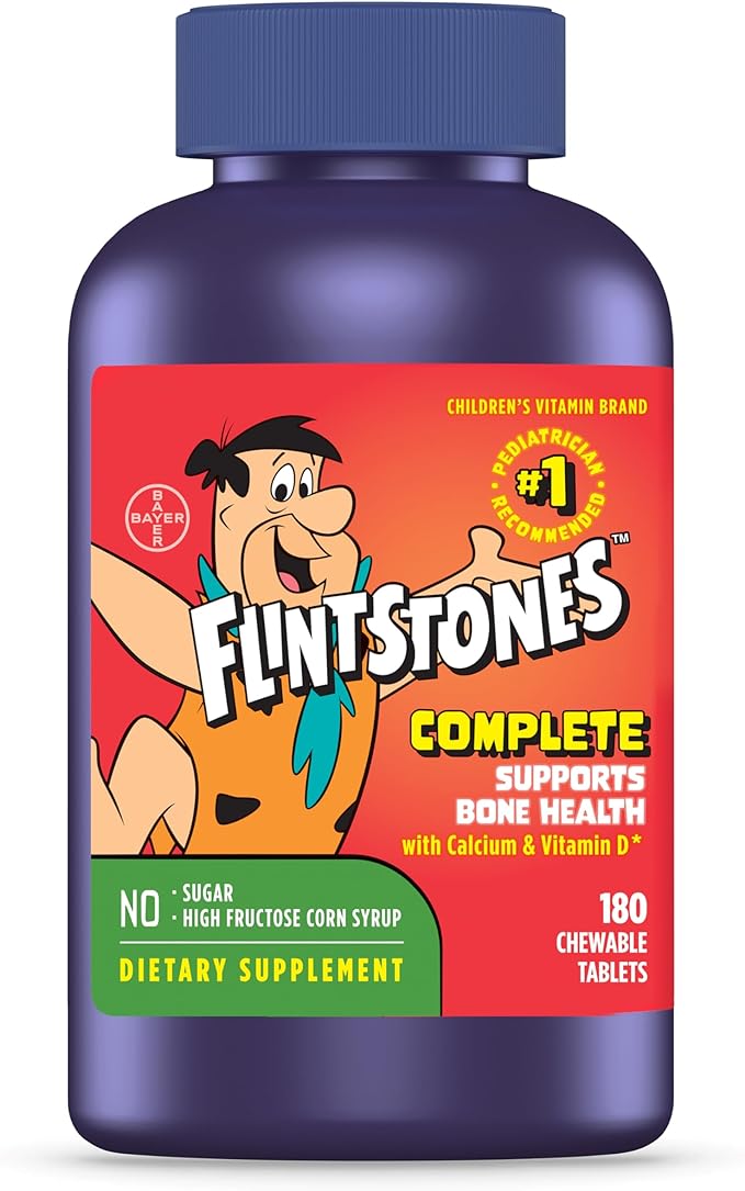 Flintstones Vitamins Chewable Kids Vitamins, Complete Multivitamin & L’il Critters Fiber Daily Gummy Supplement for Kids, for Digestive Support, Berry and Lemon Flavors, 90 Gummies