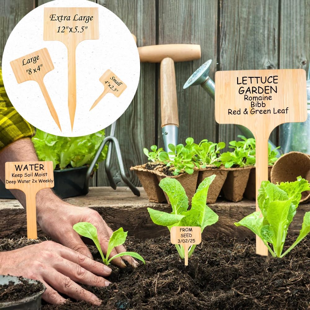 10 Pack 12 Inch Extra Tall Plant Labels Large Garden Markers Plant Name Tags for Flowers, Herbs, Vegatables, Seeds, Bulbs Easy to Read Larger Writing Area with Full Size Marker