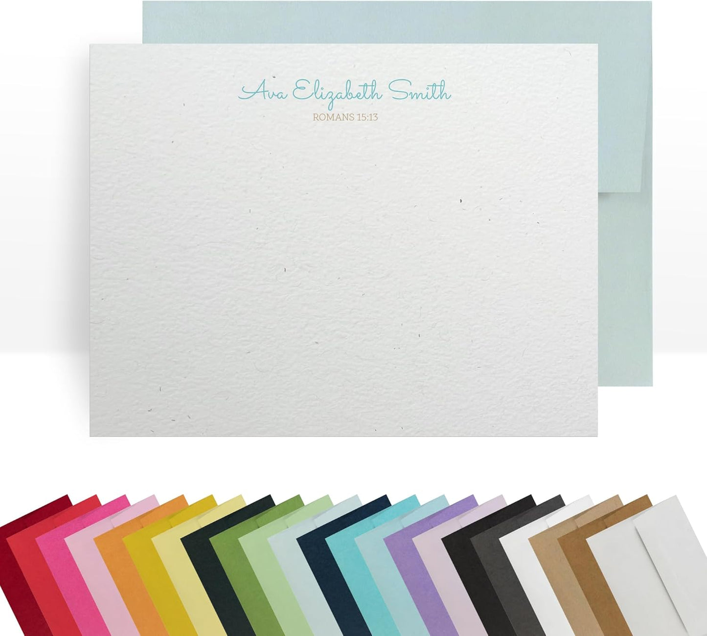 Personalized Note Cards – Custom Flat Stationery Set with Name – Personalized Thank You Cards – Elegant Personalized Stationery for Women (Ava Elizabeth)
