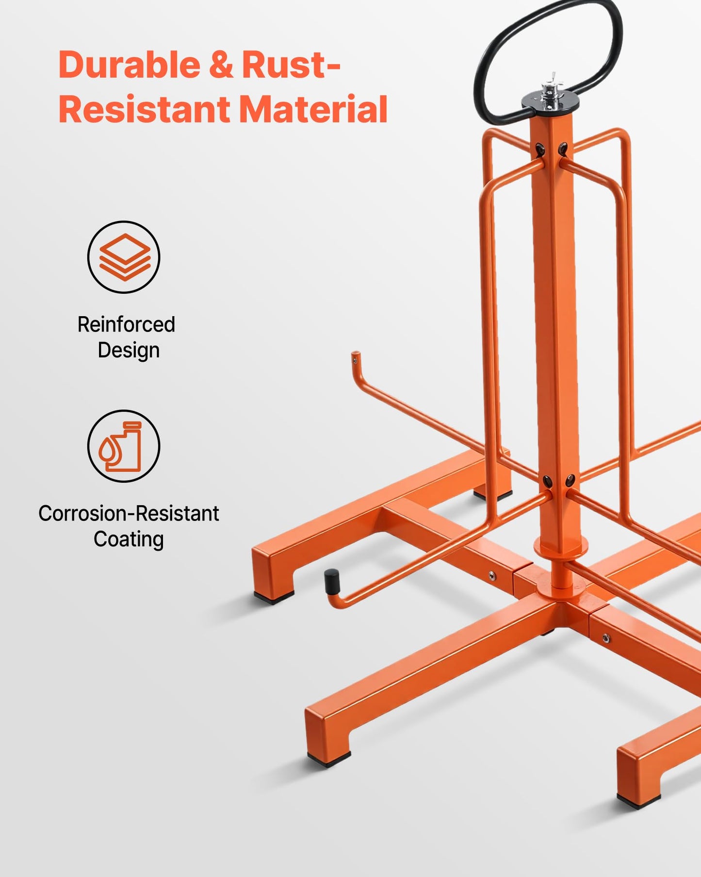Vevor Cable Dispenser, Floor Or Stud Mounted, Wire Spool Rack, Portable Wire Rack Dispenser With Anti-Slip Metal Handle For Wiri