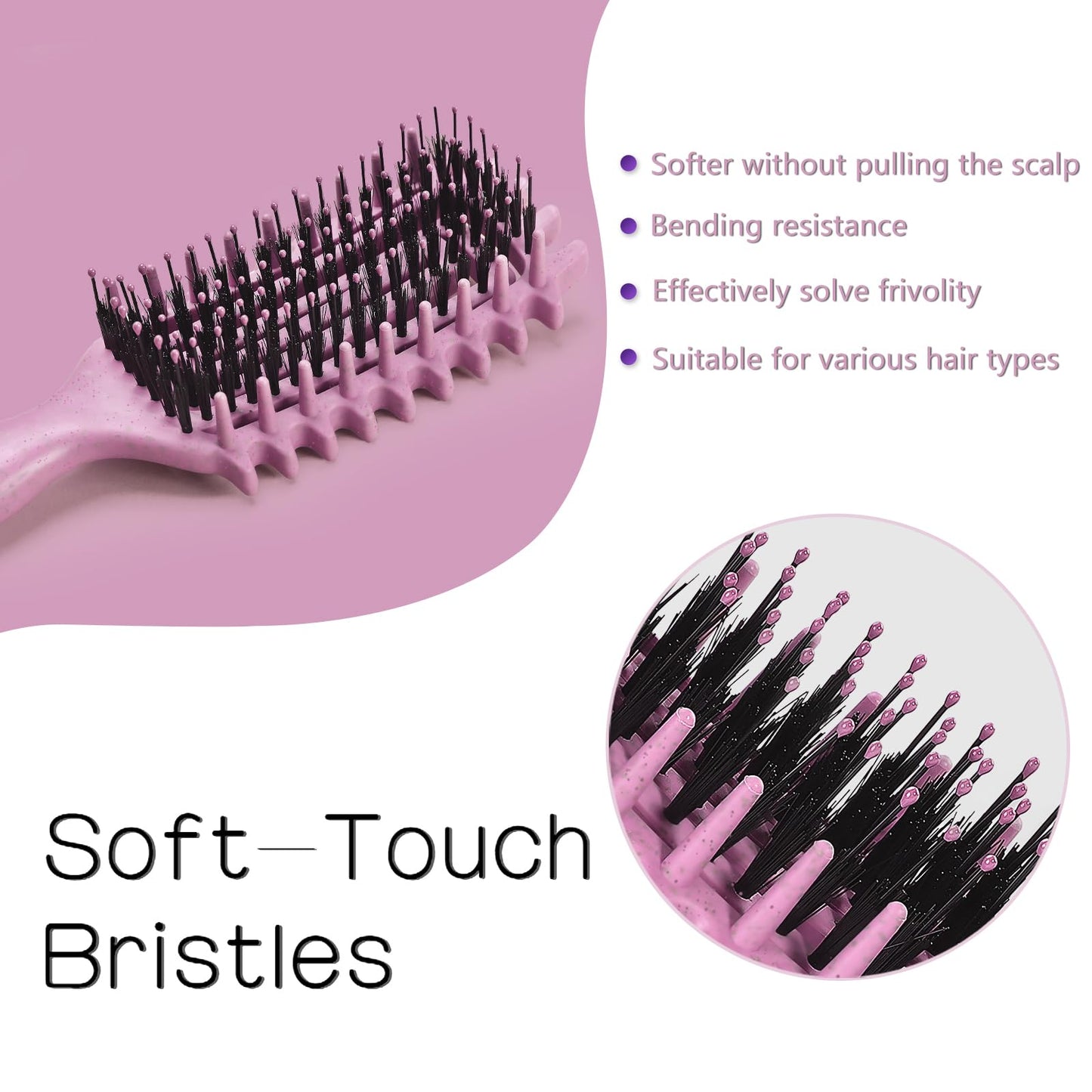 Curly Hair Brush,Curl Defining Brush for Effortlessly Defined Curls & Waves,Vented Hair Brush for Wet & Dry Hair,Women and Men,R