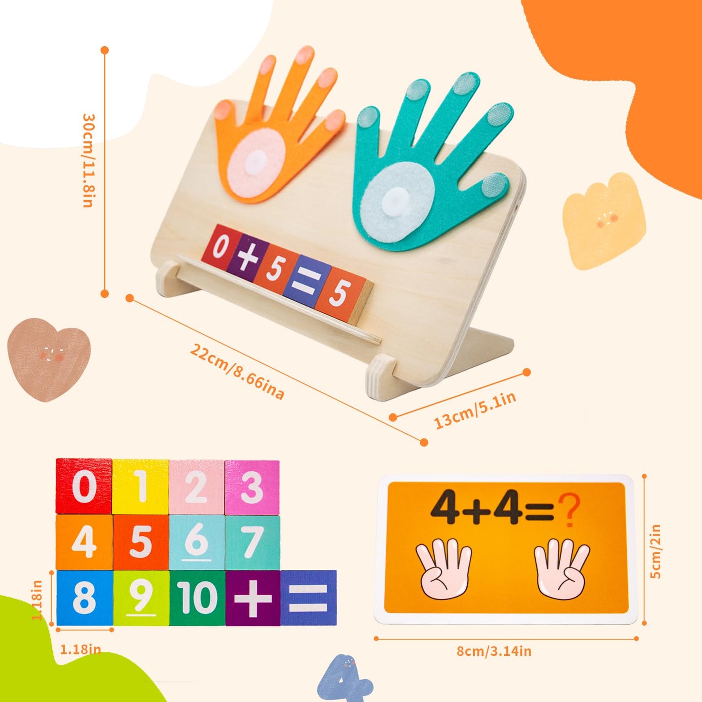 RE:BLEU Montessori Toys for 3 Year Old – Educational Math Learning Toys for Kids 3-5, Number Blocks for Preschool & Kindergarten, Math Manipulatives for Toddlers, Preschool Learning Activities