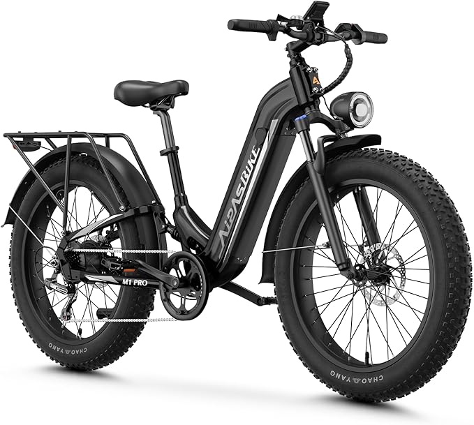 Aipas M1 Pro Electric Bike, 1800W Peak Motor Electric Bike for Adults, 48V 17.5Ah, 26'' x 4.0'' Fat Tire Electric Mountain...
