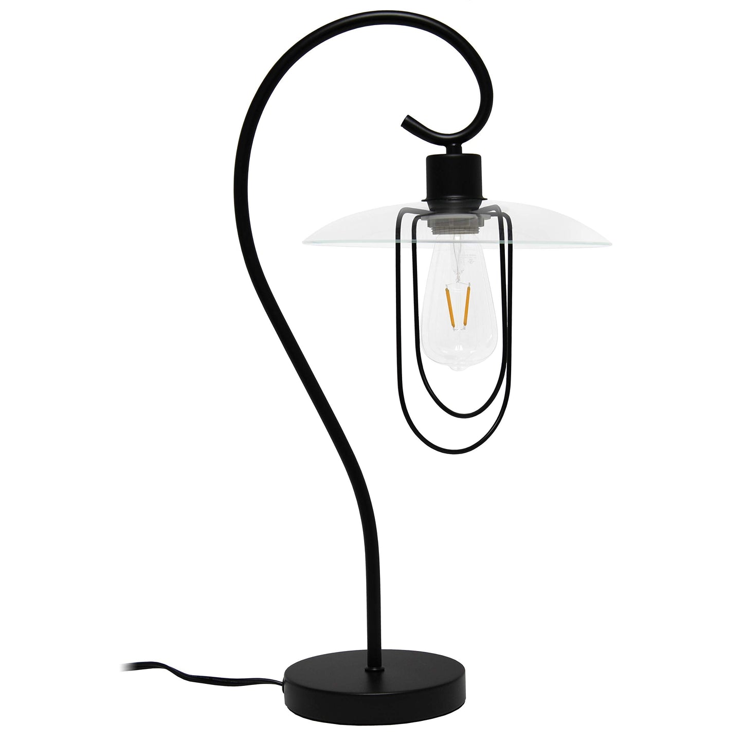 Simple Designs LT1086-BLK Modern Metal Table Lamp, Iron, Black