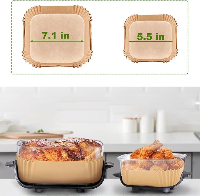 Air Fryer Liners for Ninja Crispi, Disposable 125 + 125 Pcs Ninja Crispi Accessories for Ninja Crispi 4-in-1 Portable Glass Air Fryer Cooking System, Non-Stick Ninja Crispi Liners Disposable