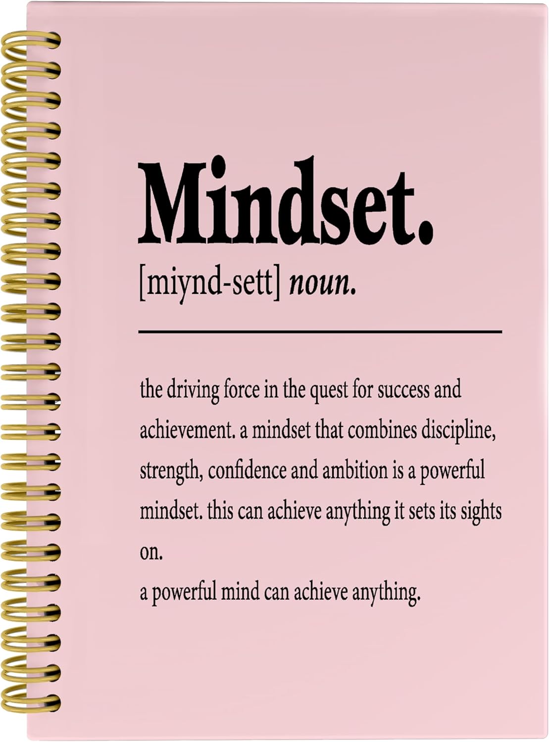Knibeo Mindset Inspirational Notebooks Journal - Notebooks for School, 5.5×8.3 Inch Inspirational Spiral Bound Notebook with 164 Pages, College School Supplies(Light Pink)
