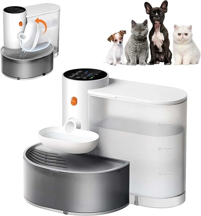 Potaroma Smart Wireless Pet Water Fountain, No Filter, 3.5L Large Capacity, Rechargeable Automatic Water Dispenser for Cat...