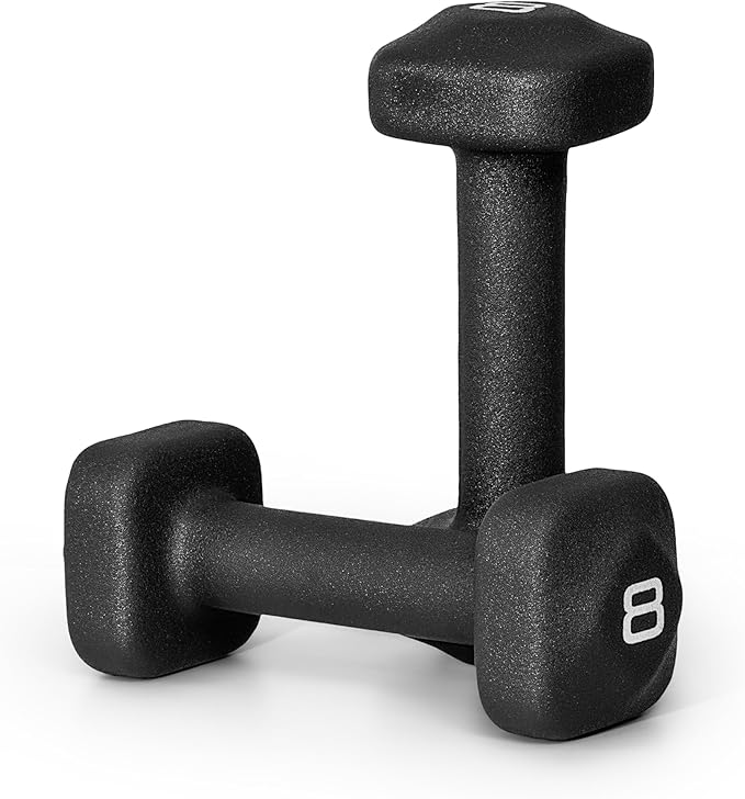 Tone Fitness Neoprene Dumbbell Weight Pairs with Anti-Roll Square Head | Multiple Options