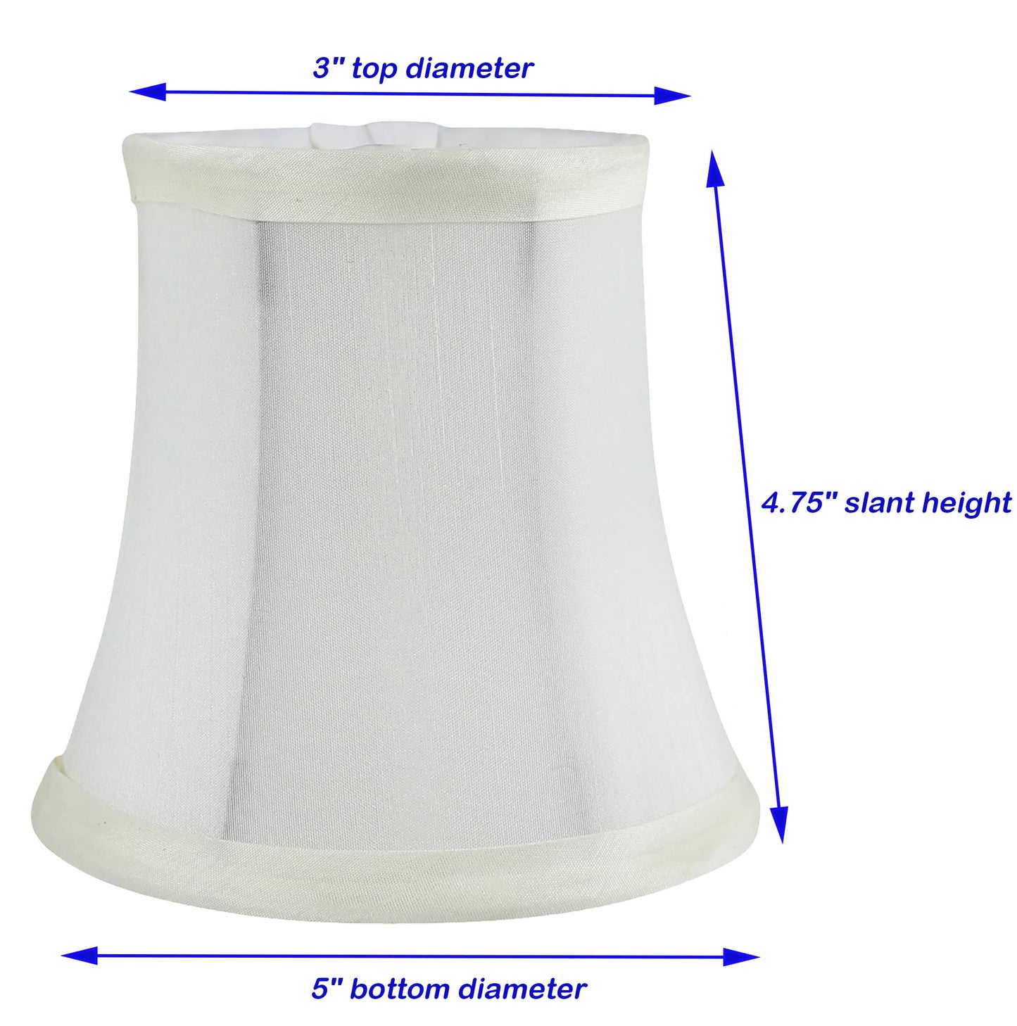MERIVILLE Faux Silk Chandelier Lamp Shades, Softback Bell Shape, Clip-On Fitter, Set of 2, 3.5in x 5in x 4.75in, Egg