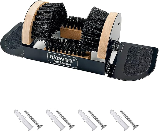 Hadwoer Boot Brush Scraper Outdoor – Heavy Duty Boot Scrubber & Shoe Cleaner Brush for Mud, Dirt & Snow – Durable Outdoor ...