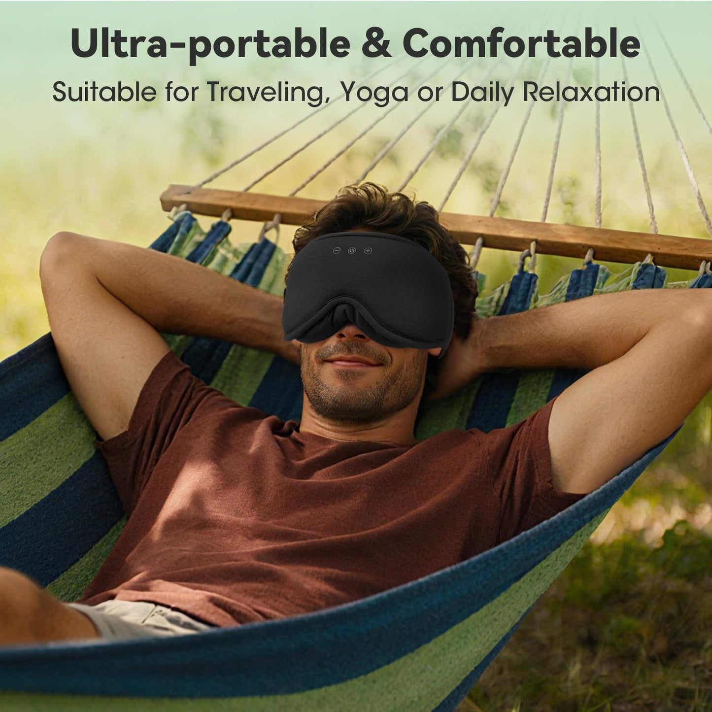 BeMyLady 3D Bamboo Cotton Sleep Mask with Bluetooth 5.4 Headphone, Music Wireless Bluetooth Blackout Eye Mask for Side Sleepers, Earphones HD Speaker Microphone for Travel, Gifts for Women Men, Black