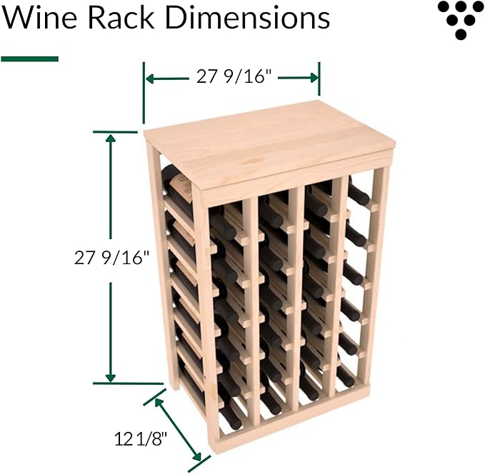 Wine Racks America Living Series Table Top Wine Rack - Durable and Modular Wine Storage System, Pine Unstained - Holds 24 Bottles