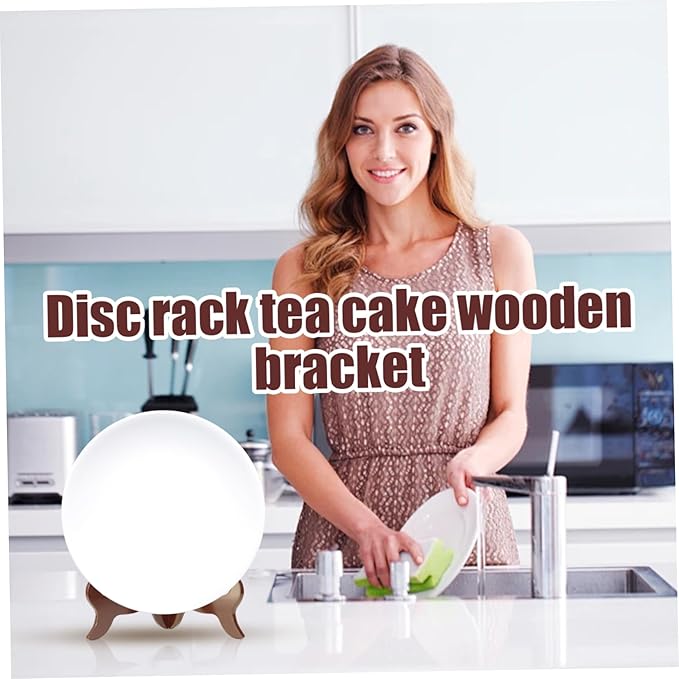 Plate Display Stands 6 Inch Vertical Wooden Plate Stands for Display Multi-Purpose Decorative Picture Easel Holder for Book, Pictures or Other Items| Wooden Stand