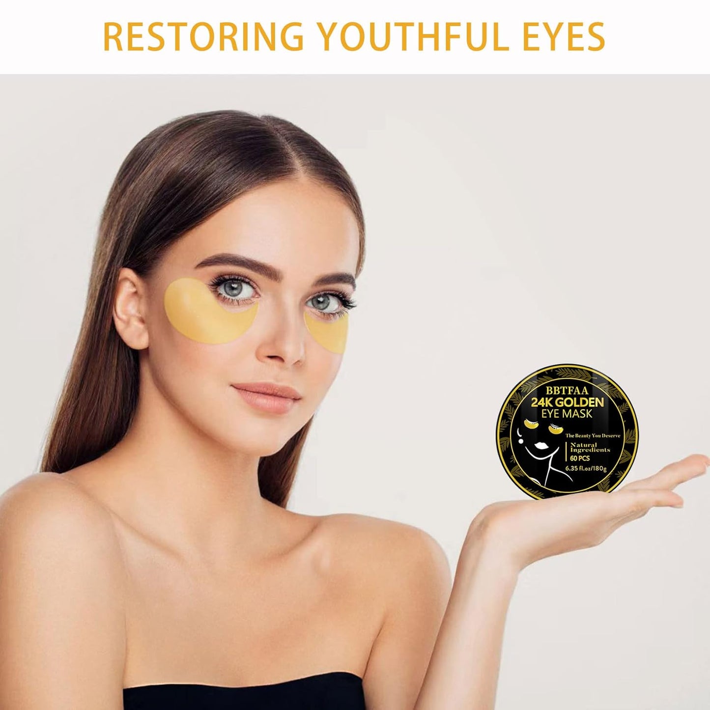 Under Eye Masks (24K Gold) for Puffy Eyes & Dark Circles Treatments-30Pair Under Eye Patches for Hydrating and Moisturizing and Smooth Wrinkles,Improve and Firm Eye Skin