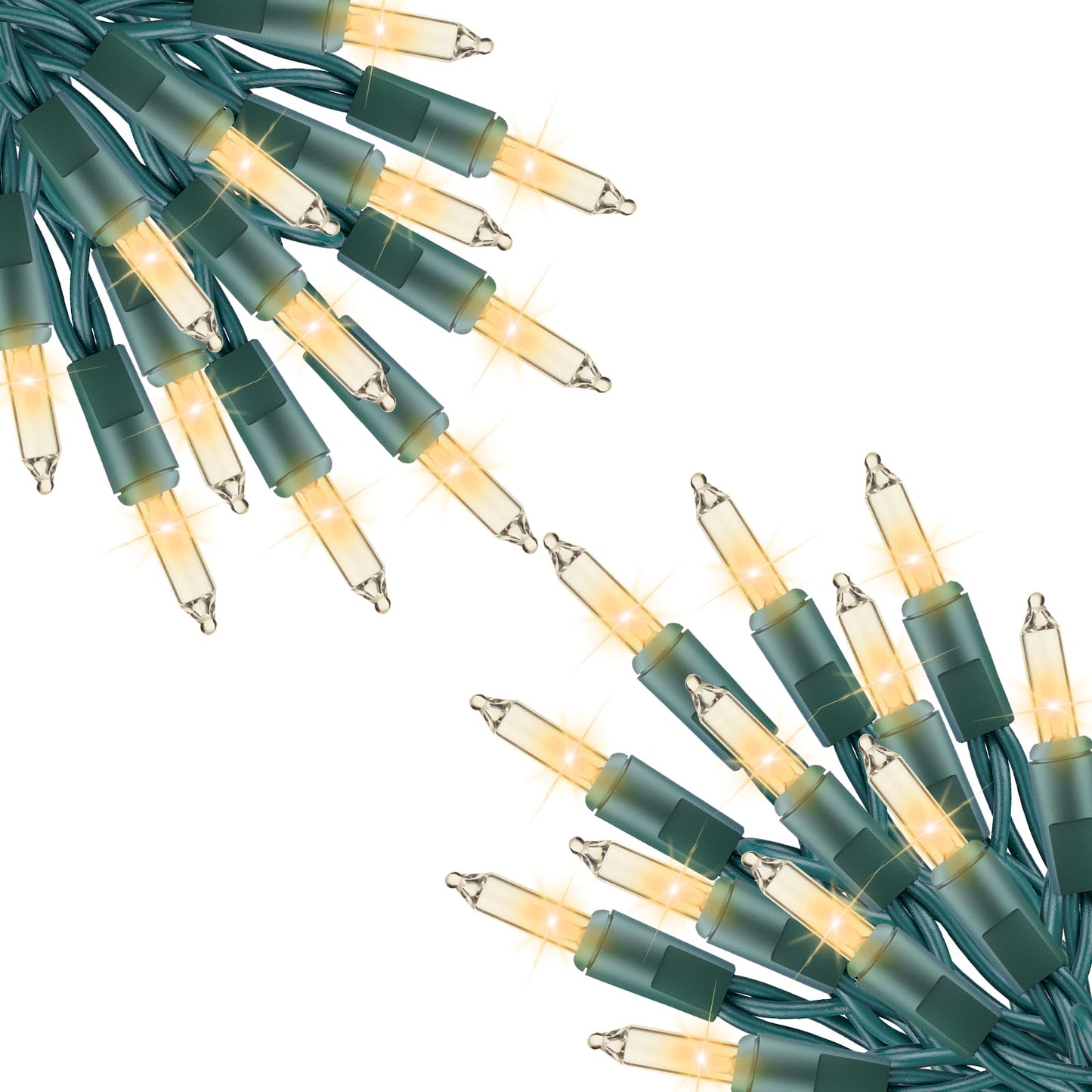 Minetom Clear Christmas Lights - 100 Count Waterproof Mini String Lights, Color Changing, 25 Feet, Green Wire