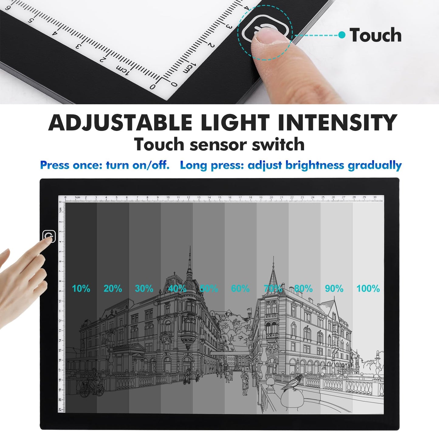 Dorhui A4 Light Pad For Weeding Vinyl, Led Copy Board Light Tracing Box Ultra-Thin Adjustable Usb Power For Vinyl Weeding Tools,