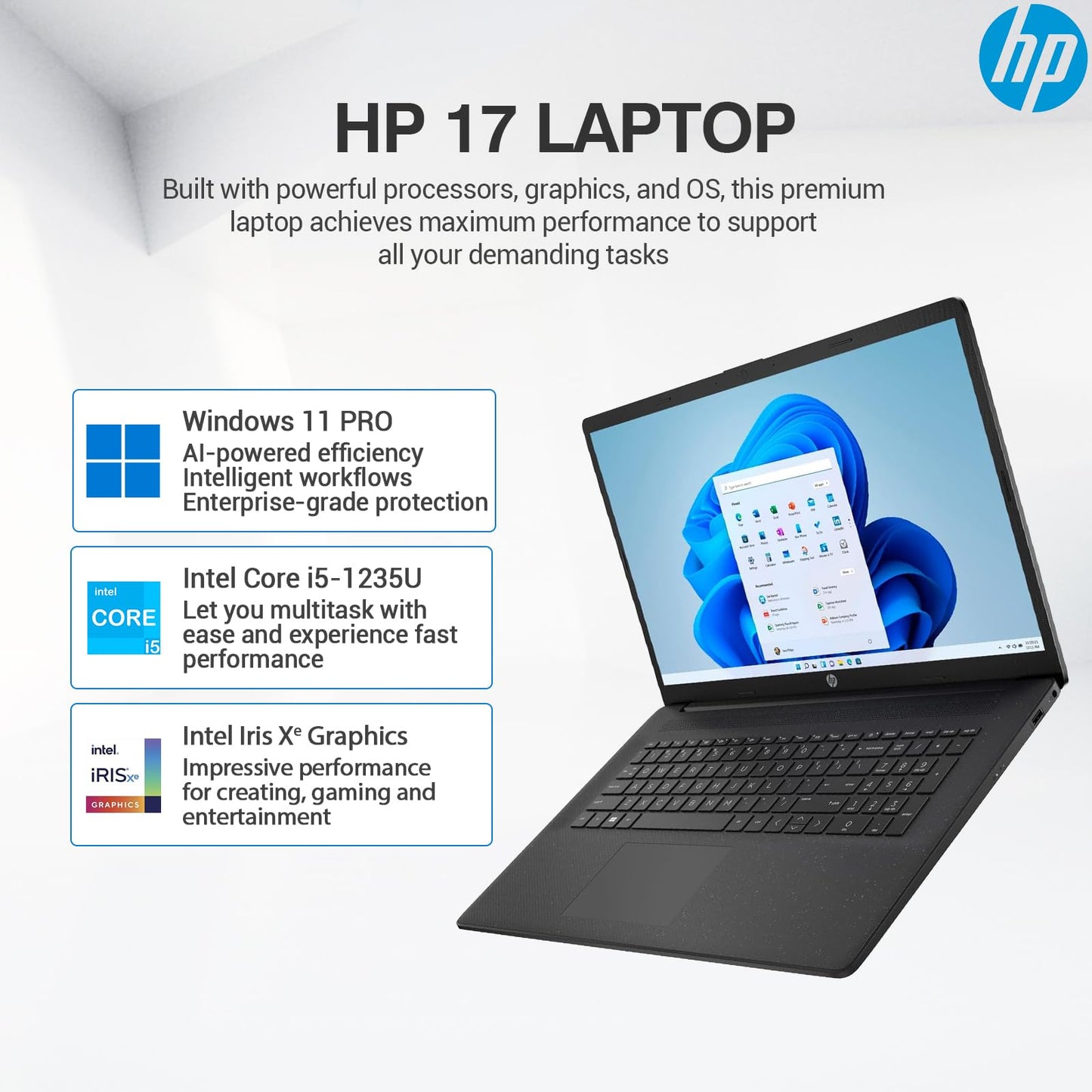 Hp 17 Laptop Computer, 17.3 Fhd Ips Laptop Pc, Intel 10-Core I5, 64Gb Ram, 2Tb Ssd, Microsoft Office Lifetime, Windows 11 Pro, W