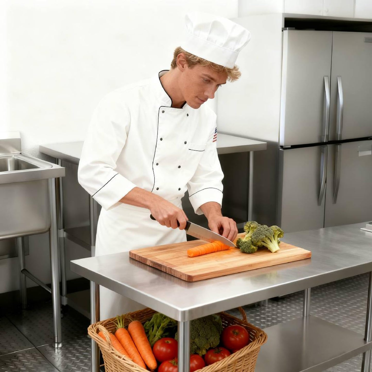 Okeyolive Stainless Steel Work Table 24 x 72 Inch, NSF Commercial Prep Table with Undershelf, Heavy Duty Food Prep Workstation