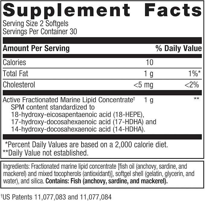 Metagenics SPM Active - Specialized Pro Resolving Mediators for Joint Comfort, Tissue Health & Minor Discomfort Relief* - Non-GMO - Gluten Free - 60 Softgels
