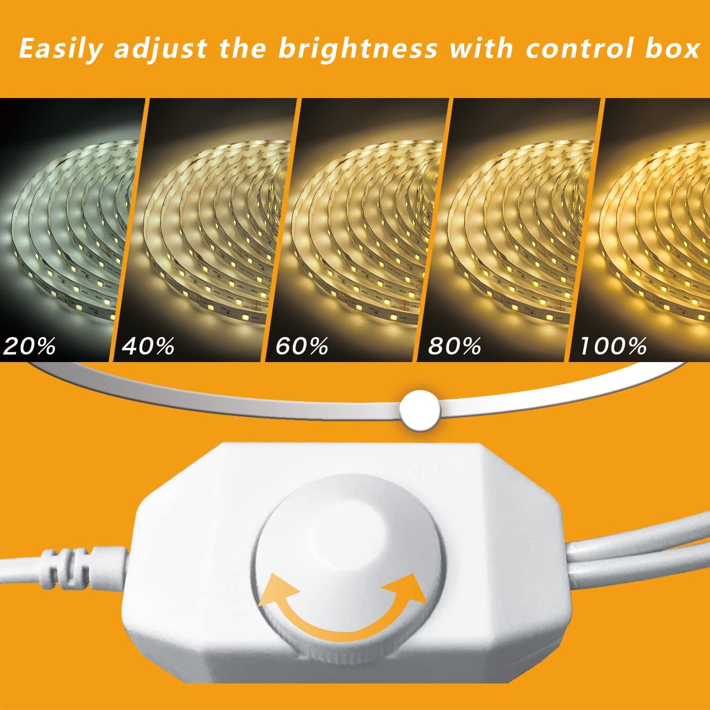 phopollo LED Strip Lights 50ft Dimmable 3000K Warm White, 900 LEDs for Bedroom, Kitchen, Mirror Decor