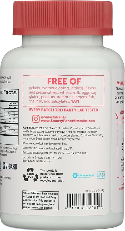 SmartyPants Kids Probiotic Complete, Strawberry Crème, 45 Count