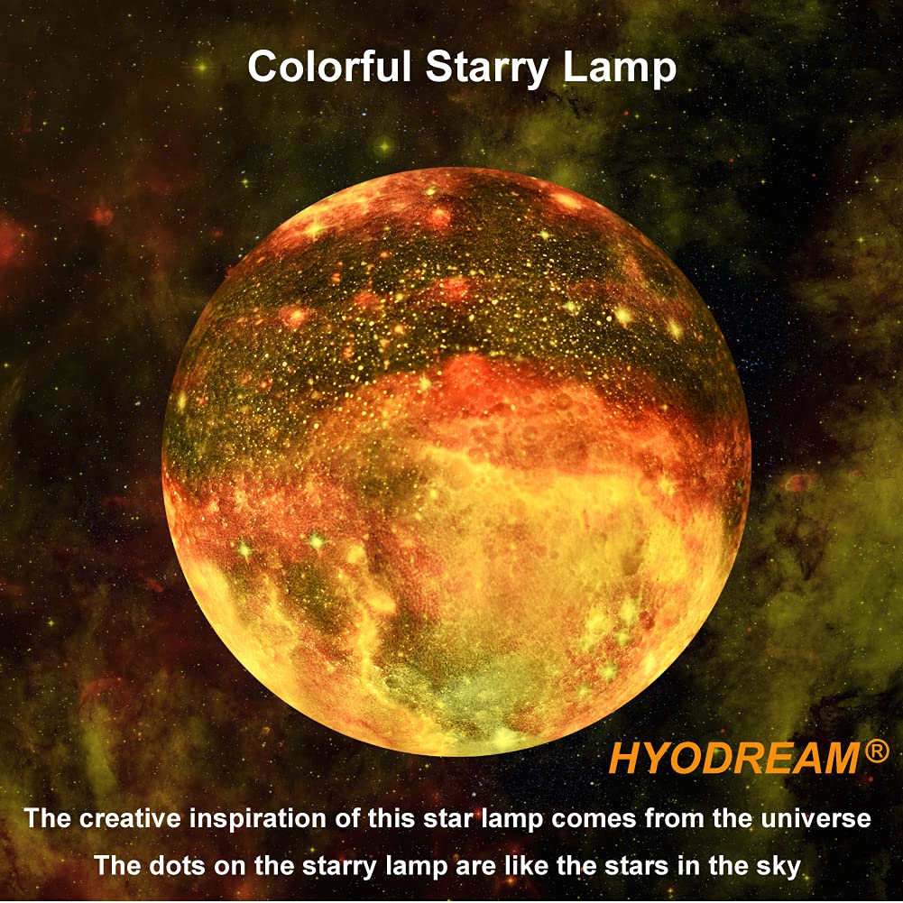 Hyodream Moon Lamp - 5.9 Rechargeable Night Light, Touch & Remote Control, 16 Colors, Multicolor, Model Rf-06082019
