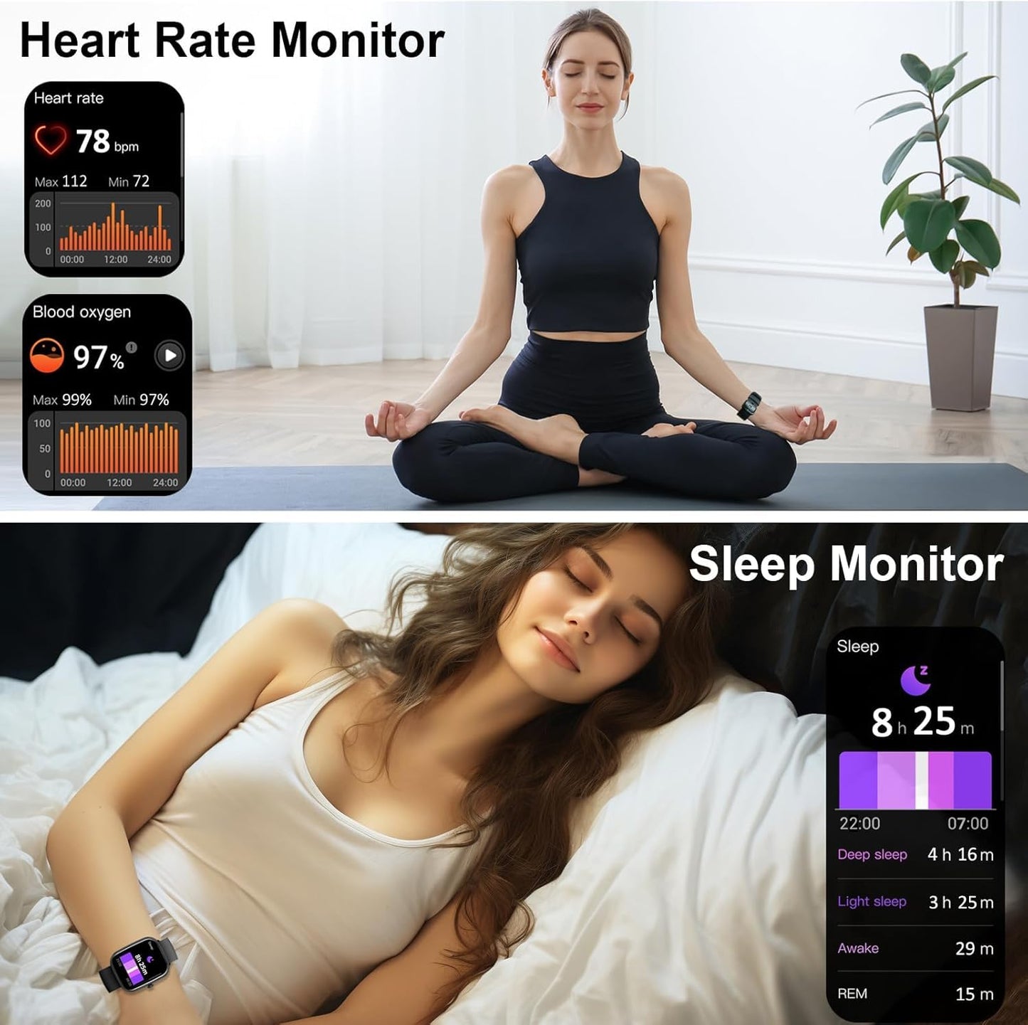 Smart Watch For Men Women(Answer/Make Call), 2025 New Smartwatch 1.85 Hd Fitness Watch With 100+ Sport Modes, Heart Rate, Sleep