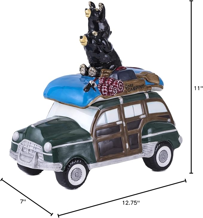 Blue Sky Ceramics Going Camping Bears Cookie Jar, Multi (17780)