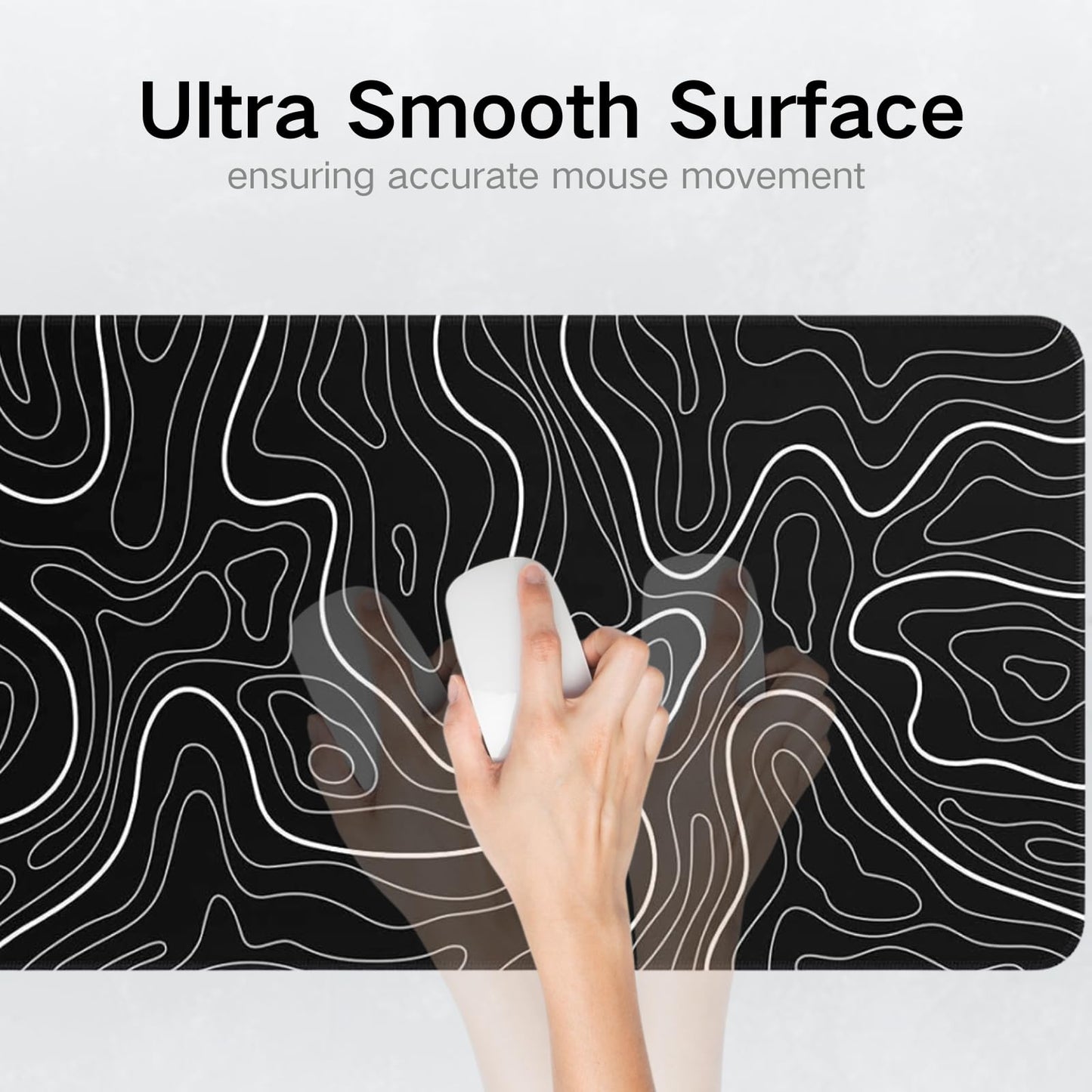 Large Gaming Mouse Pad 90x40cm (35.4x15.7in) - Non-Slip Rubber Base Desk Mat & Keyboard Pad for Gaming, Office - Black