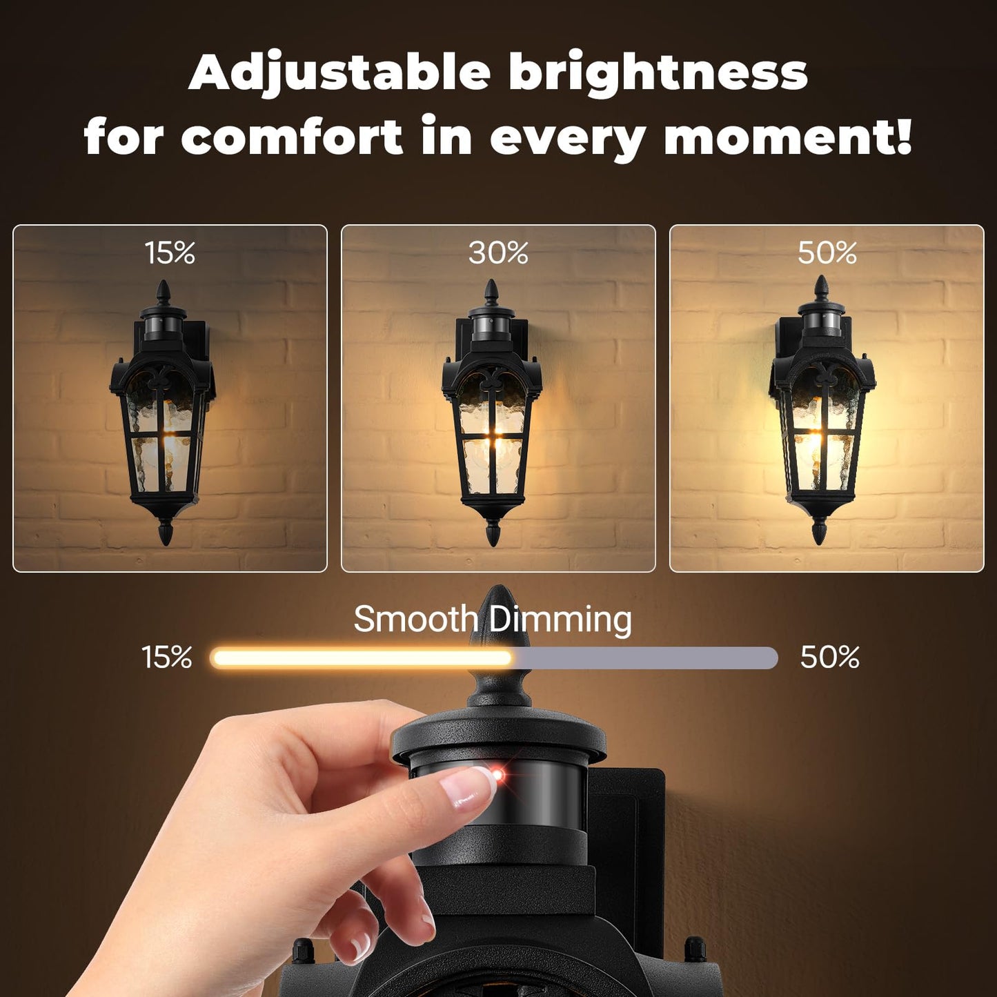 Opaxis Motion Sensor Outdoor Lights With Gfci Outlet  16.4 H Black Porch Light Outdoor  Dusk To Dawn Outside Lighting For House  Aluminum Anti-Rust Outside Light Fixtures Wall Mount For Garage Patio
